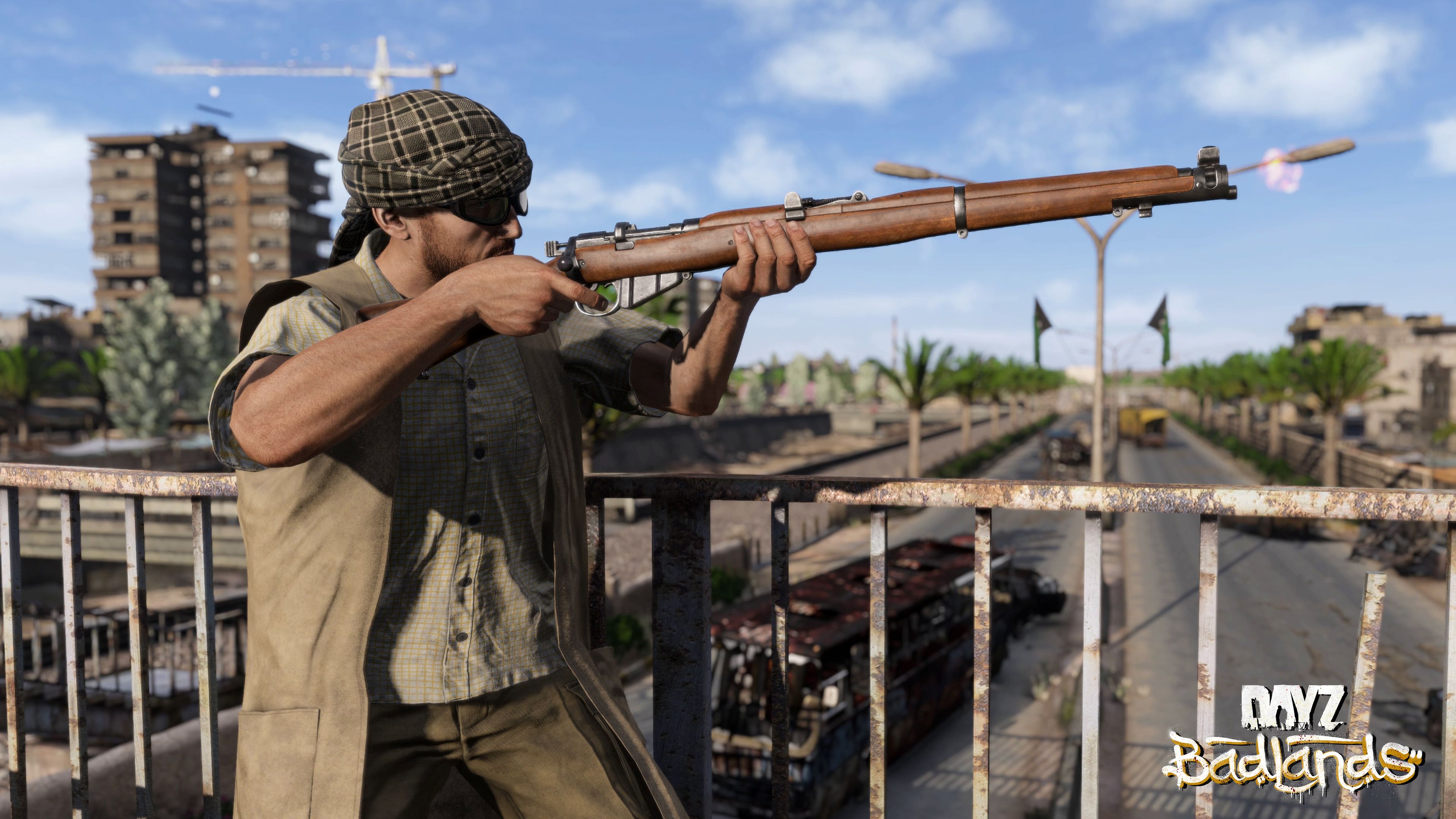 Detail view of the Lee-Enfield rifle stock and furniture