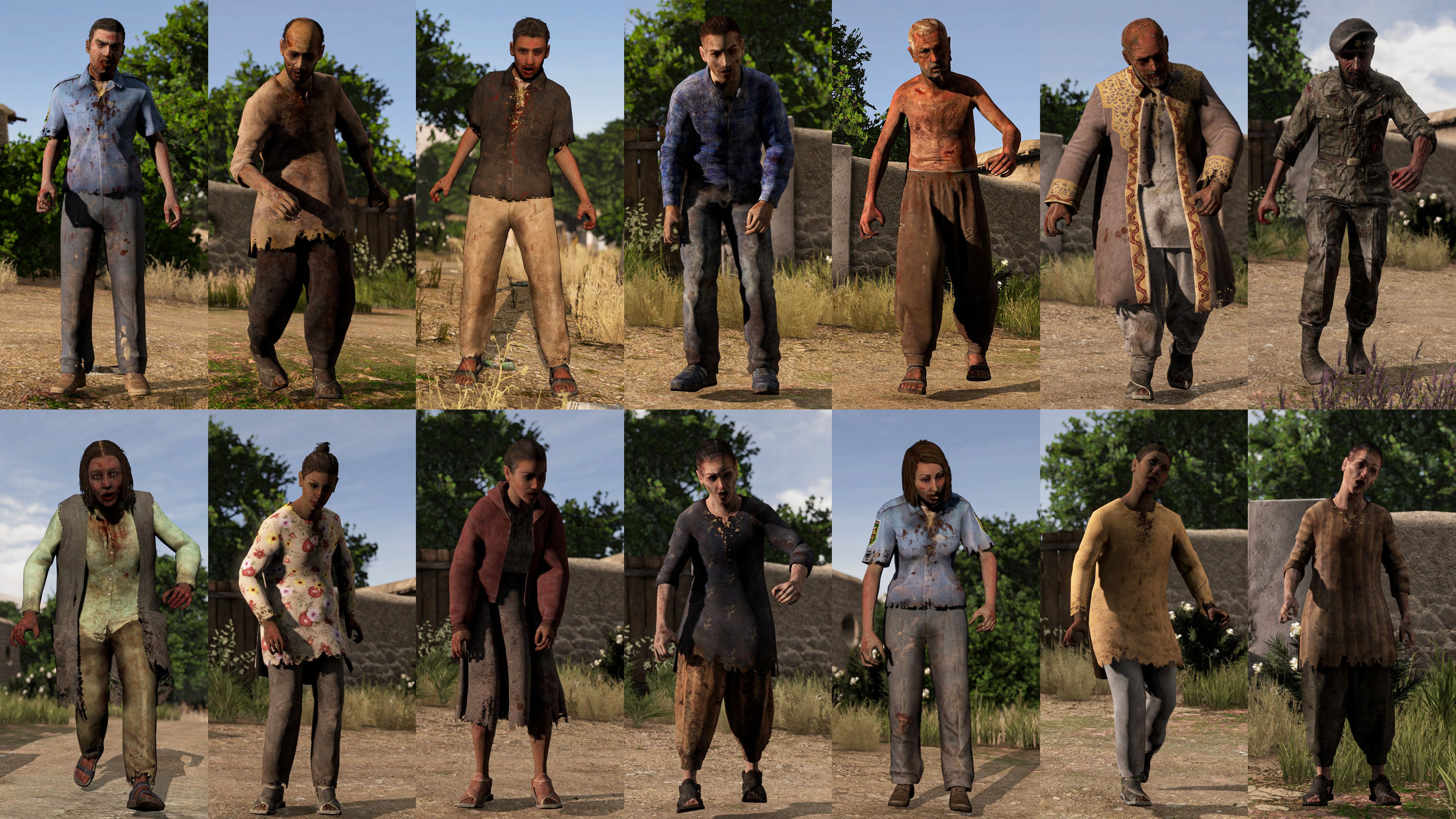 Nasdara infected showing dust, sun damage and regional clothing