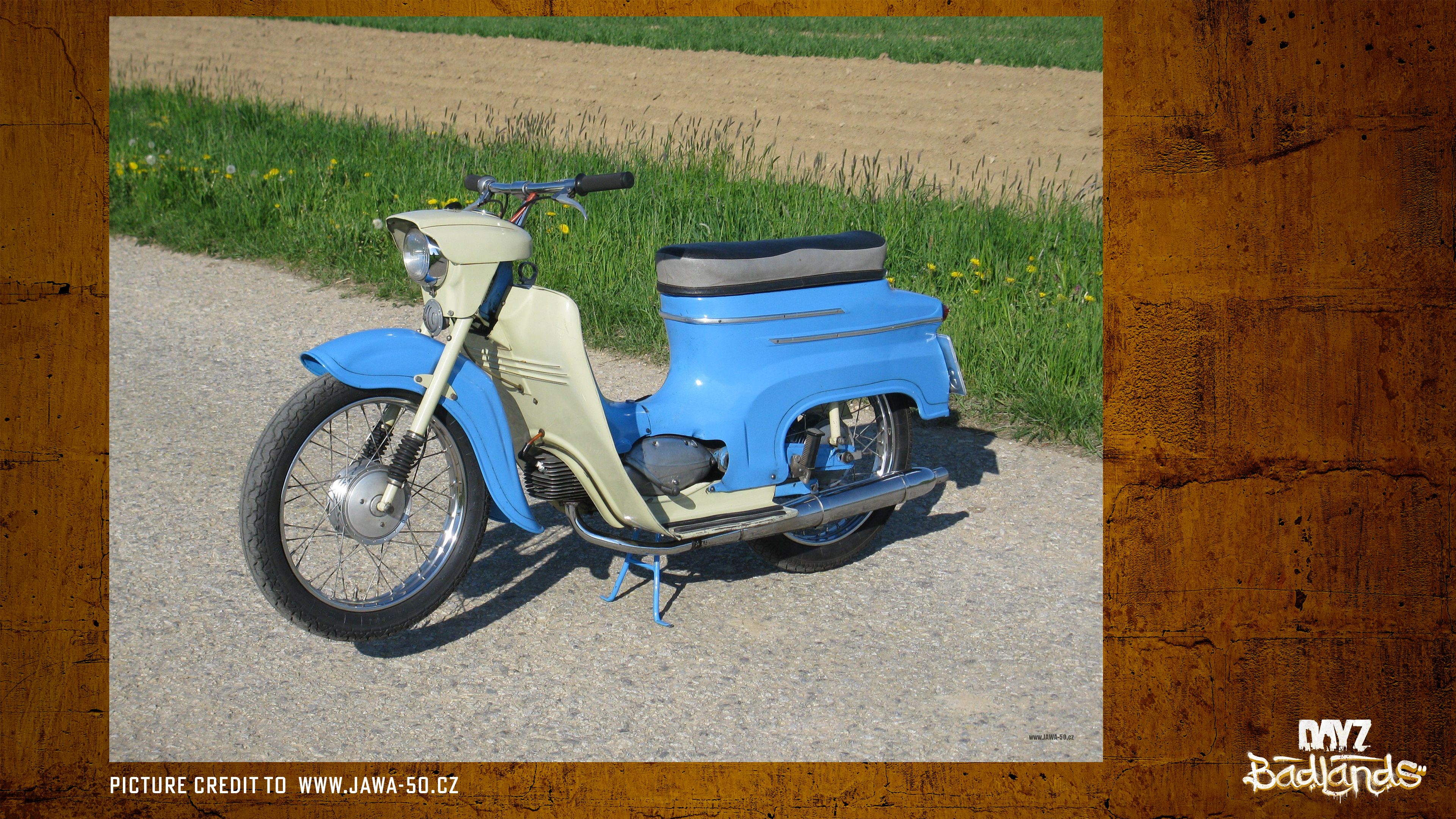 Work-in-progress model of the Jana moped showing its frame and panels