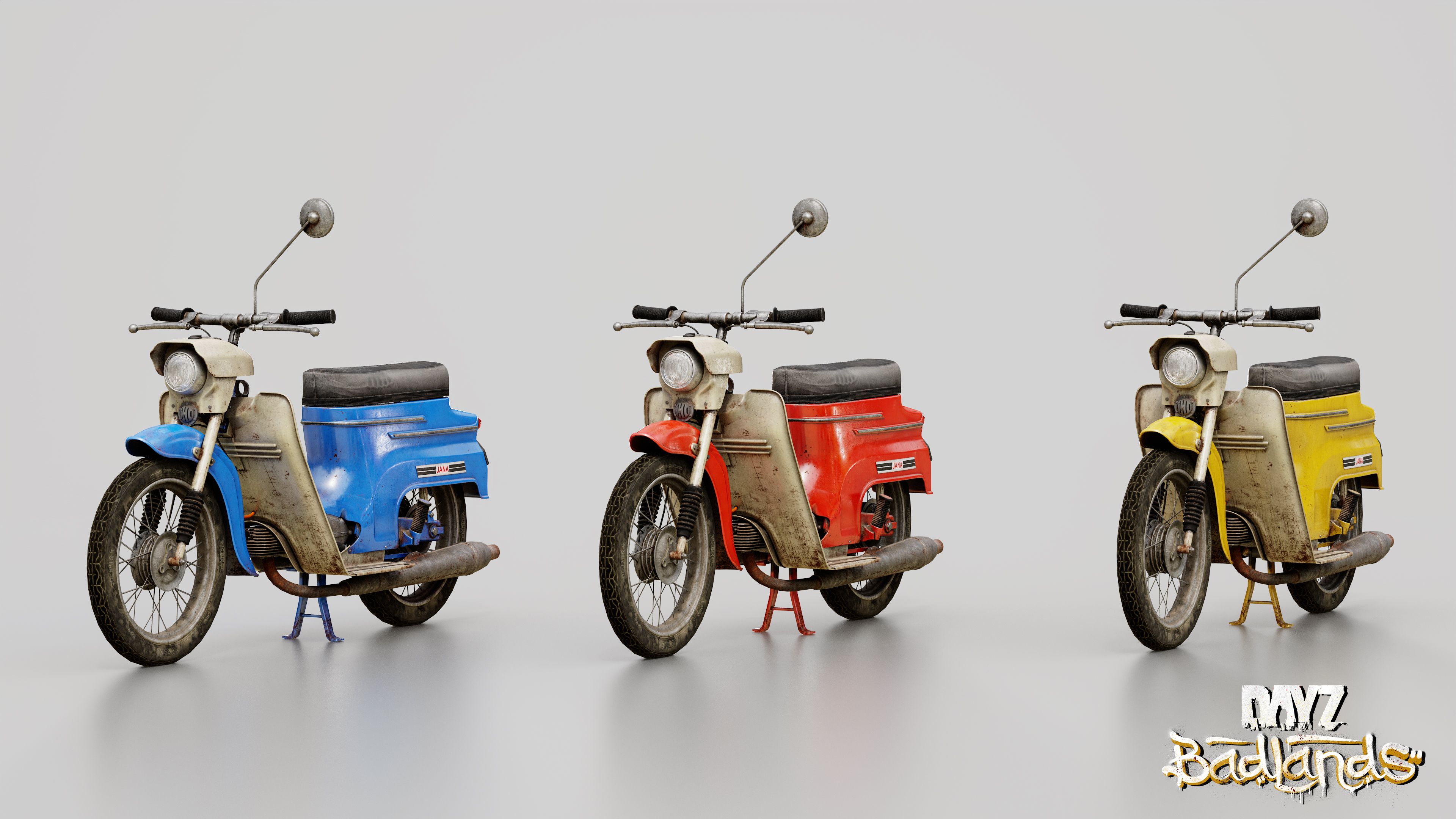 The Jana moped in DayZ, inspired by the Czechoslovakian Jawa 50/05